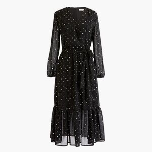 Point Sur by J Crew crinkle chiffon faux wrap dress